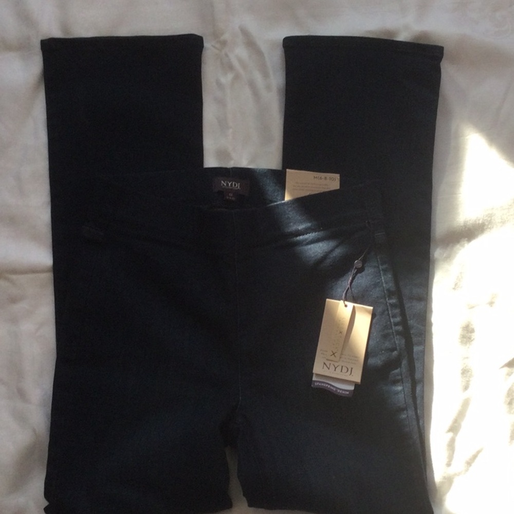 NYDJ pull on jeans, dark wash, baby boot, size 6-10